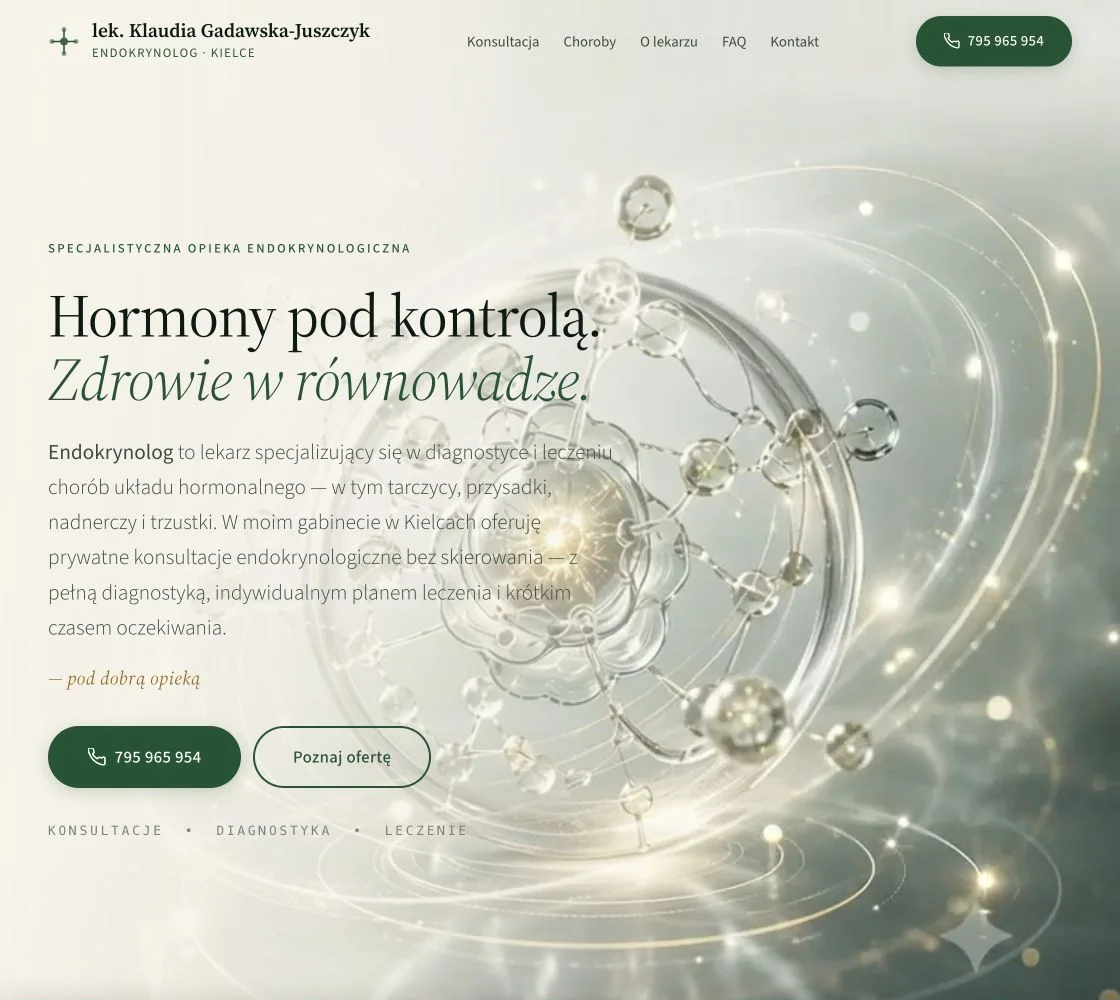Widok strony endokrynologiakielce.pl